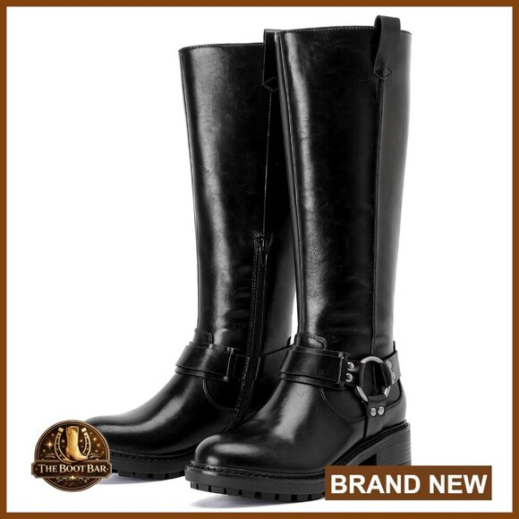 Shoes - Knee High Boots Women Comfort Stylish Casual Round Toe Tall Riding Combat Boot